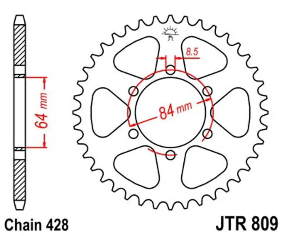 Akční Cena Řetězová rozeta JT JTR 809-44 44 zubů, 428