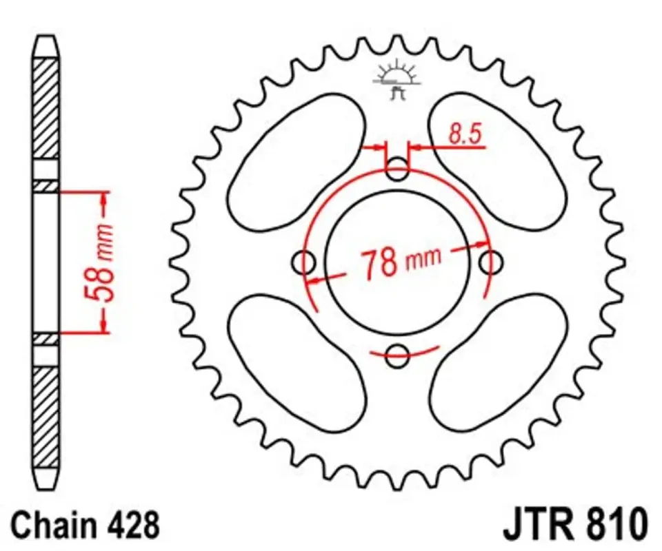 Cenová Bomba Řetězová rozeta JT JTR 810-46 46 zubů, 428