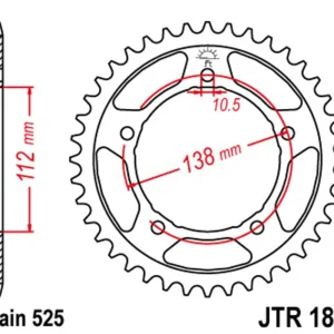 Jen Po Omezenou Doba Řetězová rozeta JT JTR 1877-45 45 zubů, 525