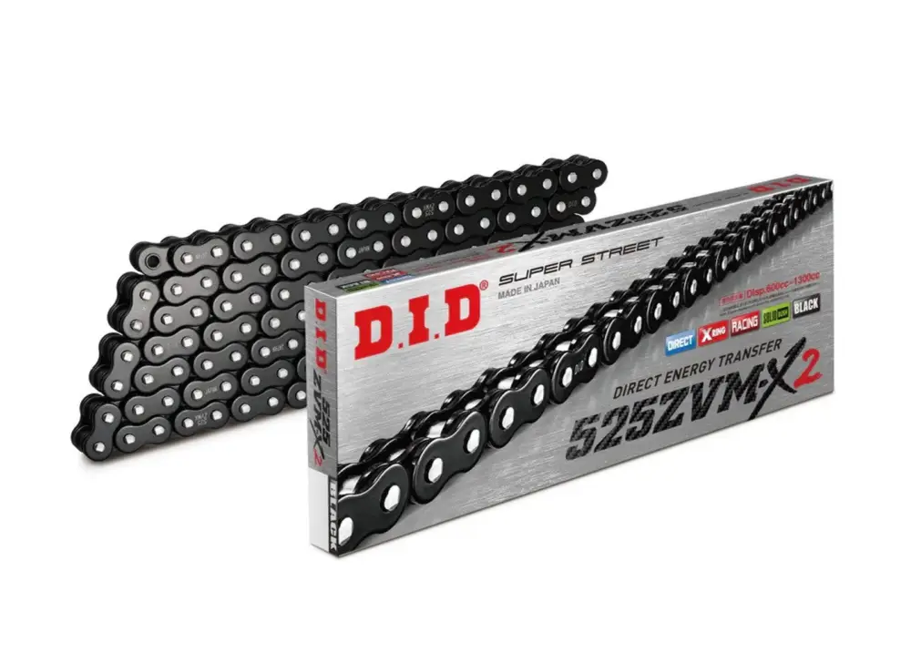 Výhodná Nabídka ZVM-X série X-Kroužkový řetěz D.I.D Chain 525ZVM-X2 124 článků Black/Black