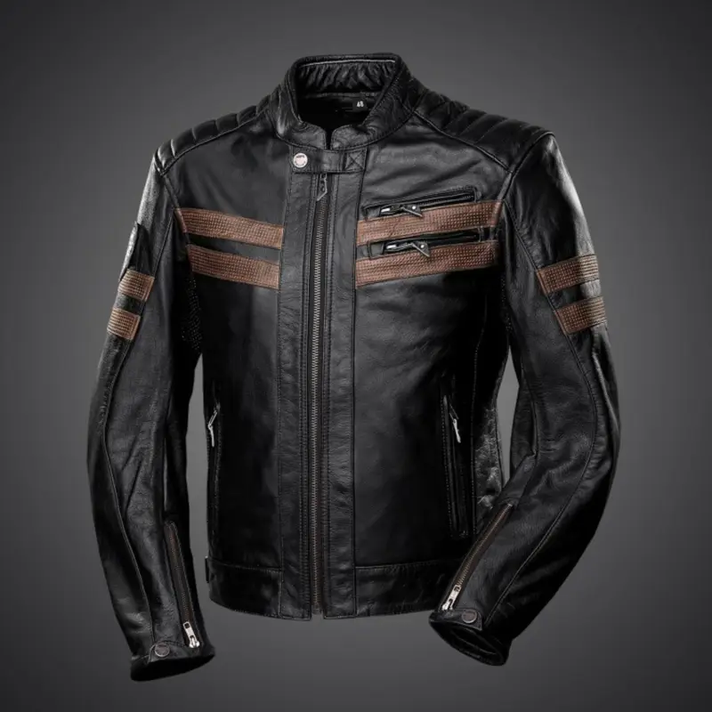 4SR Pánská kožená moto bunda Cool EVO hnědá Nová Kolekce