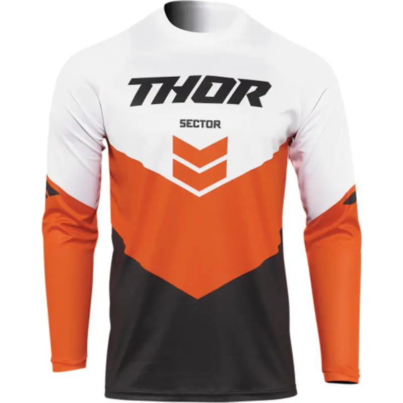 THOR dětský dres SECTOR CHEV tm.šedá/oranžová Rychlé Dodání