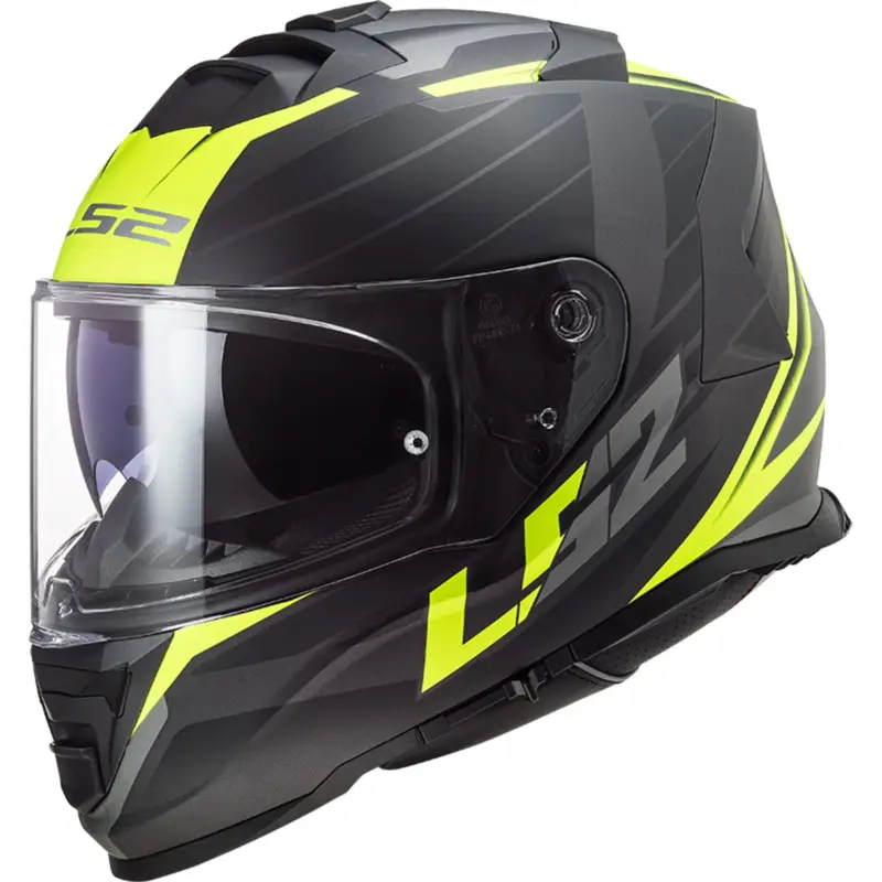 Dokud Zásoby Vydrží LS2 Integrální moto přilba FF800 STORM II NERVE M.BLACK H-V YELLOW