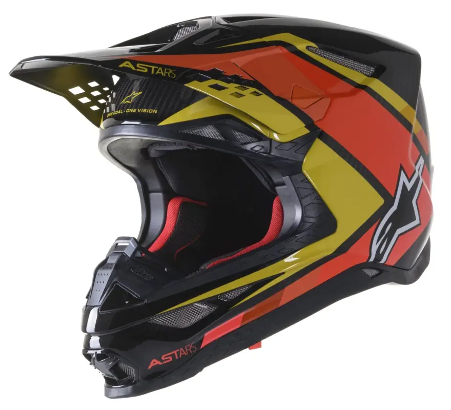 Přilba ALPINESTARS SUPERTECH S-M10 CARBON META2 2023 (černá/žlutá/oranžová lesklá) Jen Po Omezenou Doba