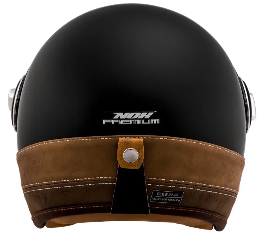 Přilba NOX PREMIUM HERITAGE (černá matná, hnědá kůže) Cenový Hit