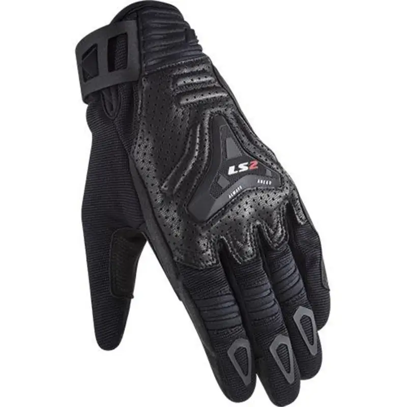 Must-Have LS2 Pánské koženo textilní moto rukavice ALL TERRAIN BLACK