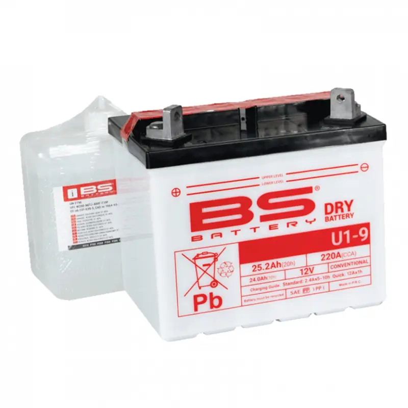 Víkendová Akce Konvenční motocyklová baterie BS-BATTERY U1-9 Včetně balení kyseliny