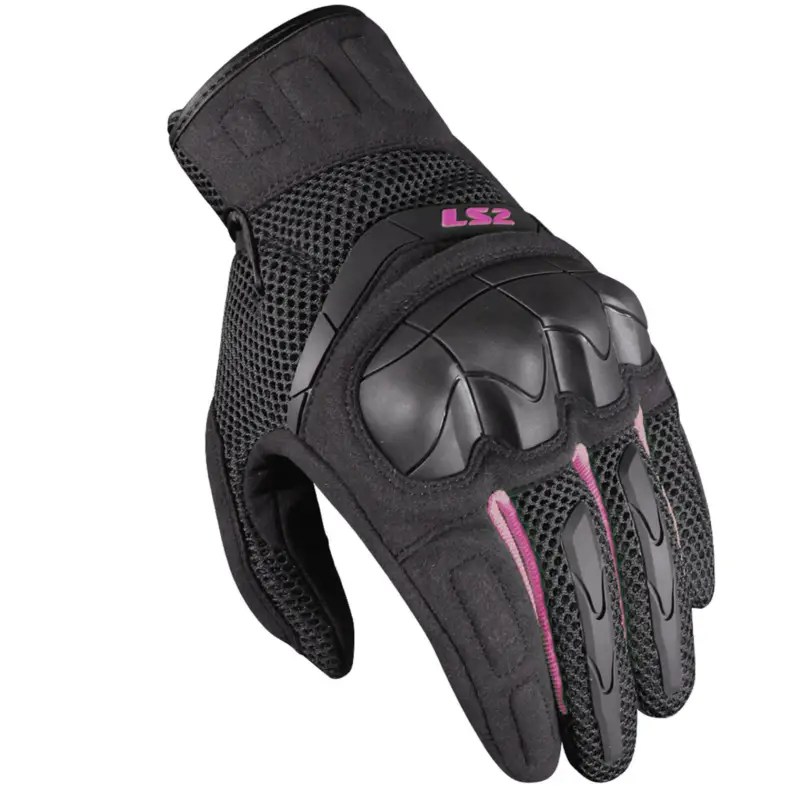LS2 Dámské textilní moto rukavice KUBRA LADY GLOVES BLACK PURPLE Přímo Od Výrobce