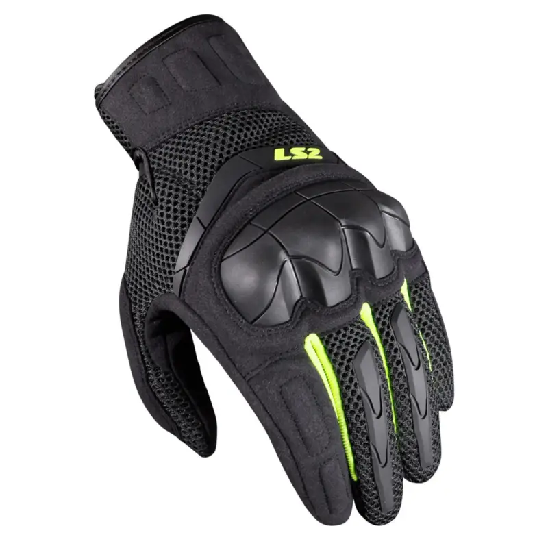 LS2 Pánské textilní moto rukavice KUBRA GLOVES BLACK YELLOW Must-Have
