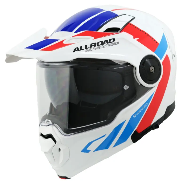 Poslední Šance Moto helma Yohe FG102 Enduro Double Visor Bílá/Červená/Modrá