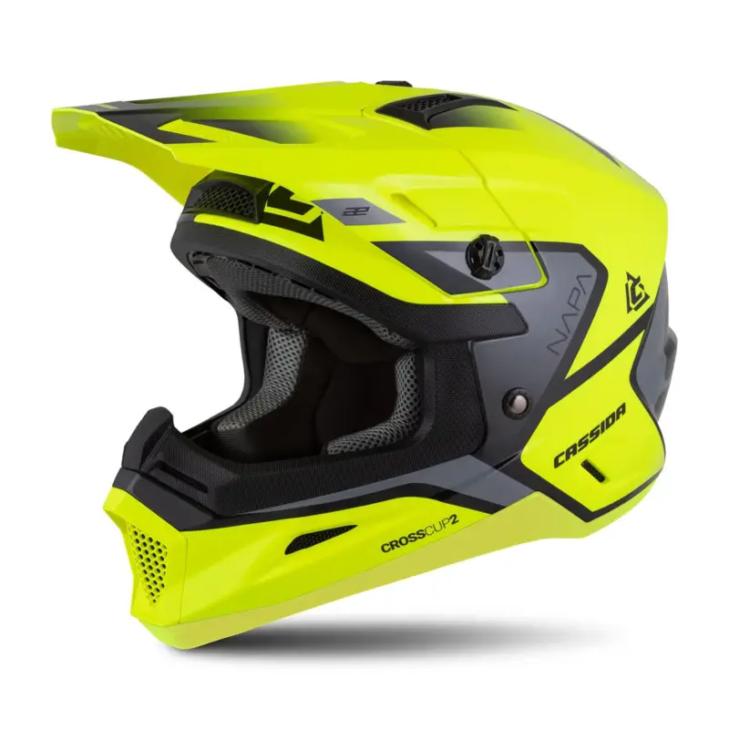 přilba Cross Cup 2 Napa Junior, CASSIDA, dětská (žlutá fluo/černá/šedá perleť) 2025 Hit Sezóny