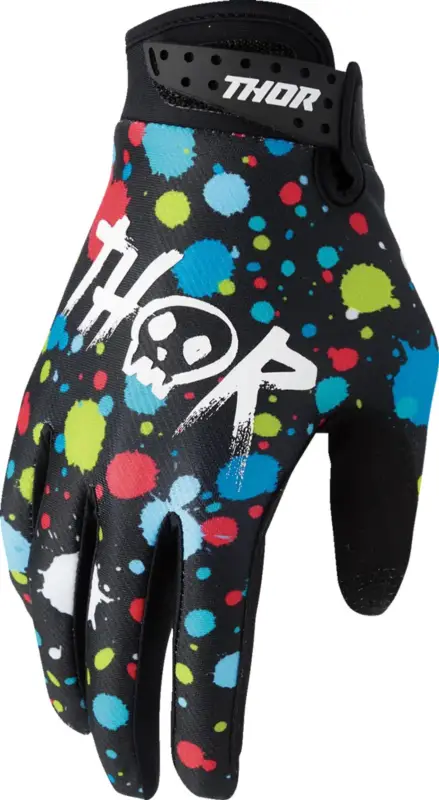 Omezená Nabídka Dětské moto rukavice THOR Youth Launchmode Splat Gloves černá