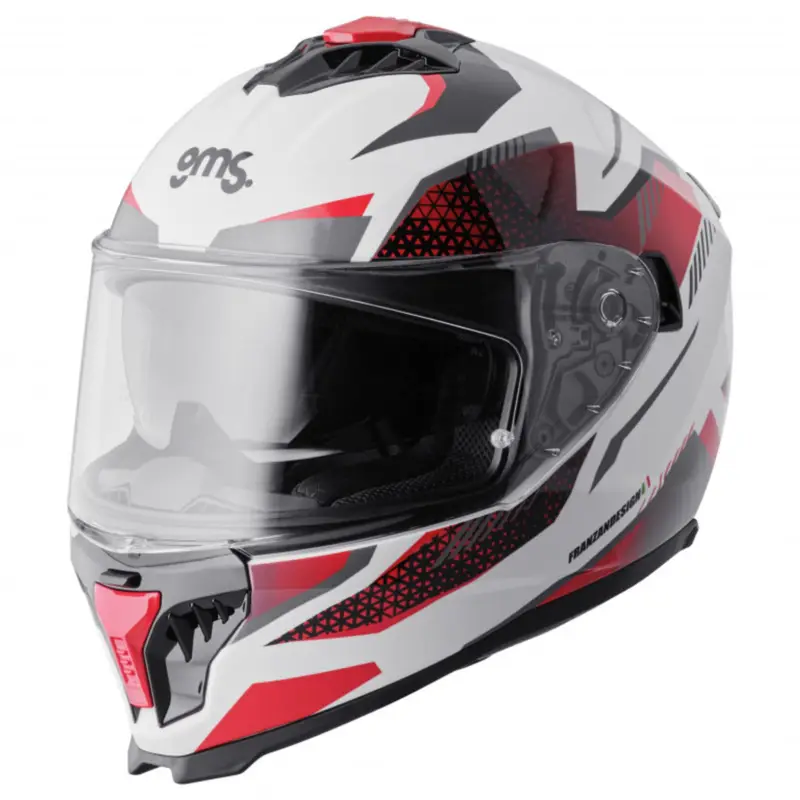 Značkový Integrální helma GMS GELERO ZG12701 bílo-červeno-šedá XS