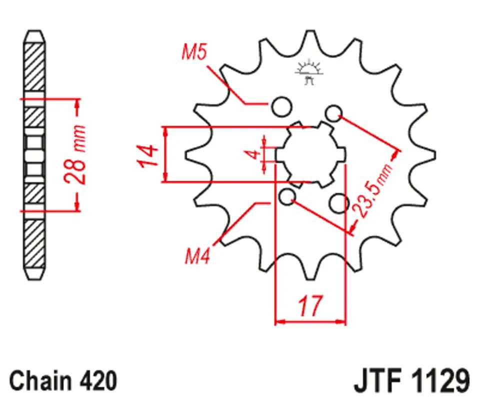 Nízká Cena Řetězové kolečko JT JTF 1129-12 12 zubů, 420