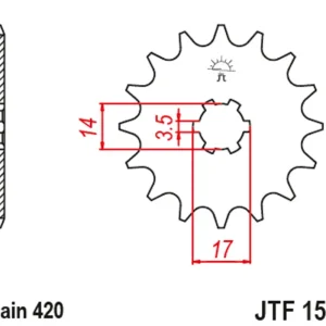 Expresní Doručení Řetězové kolečko JT JTF 1540-14 14 zubů, 420