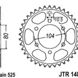Cenová Bomba Řetězová rozeta JT JTR 1489-44 44 zubů, 525