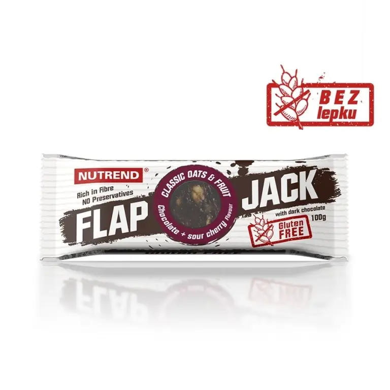 tyčinka Nutrend FLAPJACK GLUTEN FREE čokoláda+višeň Super Cena