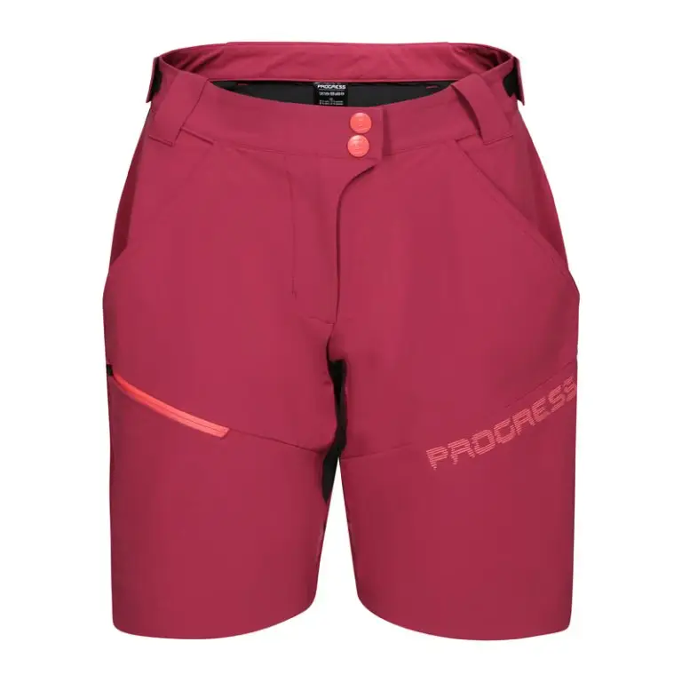 kalhoty krátké dámské Progress GENIA BIKE SHORTS vínové/černé Sleva