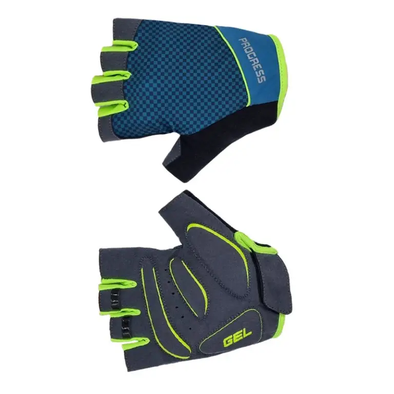 Super Cena rukavice cyklistické Progress SOLAR MITTS petrol/limetkové