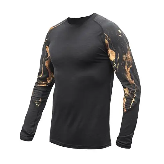 triko dlouhé pánské SENSOR MERINO IMPRESS černé/cosmos Sleva