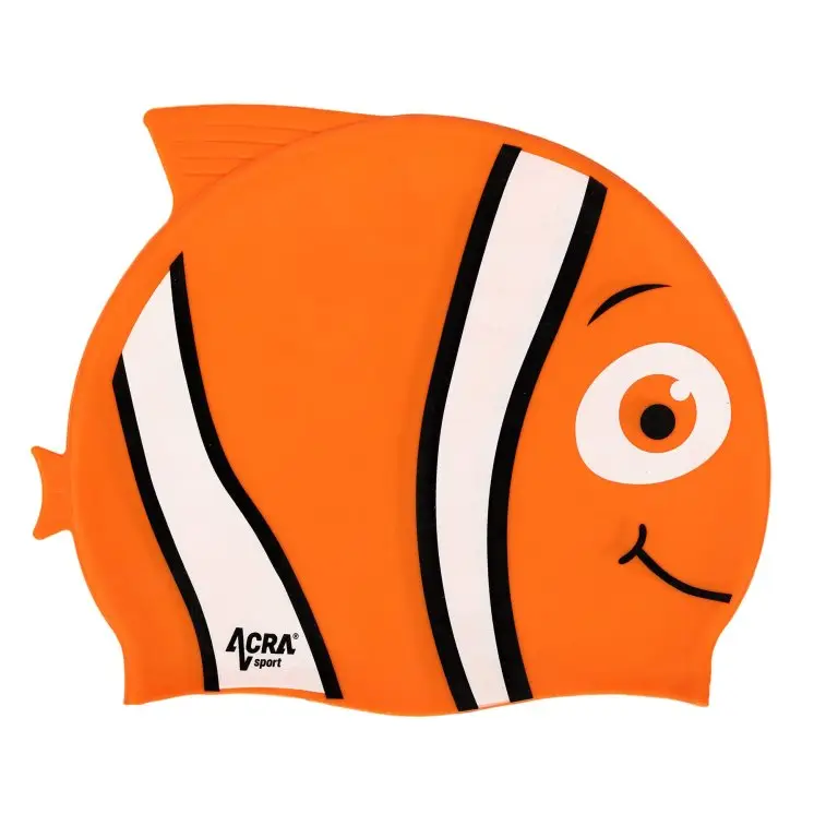 Nová Kolekce čepice plavecká dětská Acra NEMO oranžová