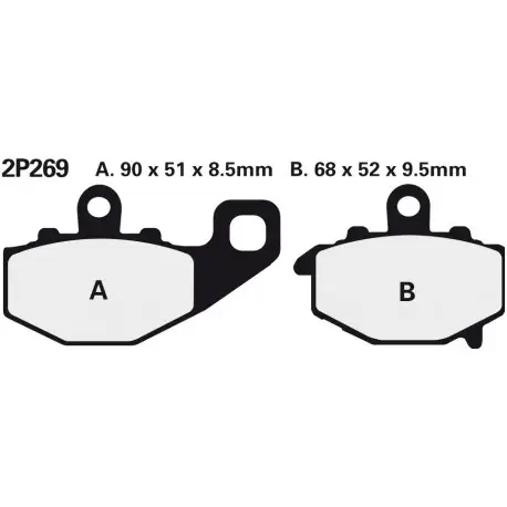 Značkový Zadní brzdové destičky Nissin Kawasaki ER-6f 650 Left/Rear 2009 - 2011 směs NS