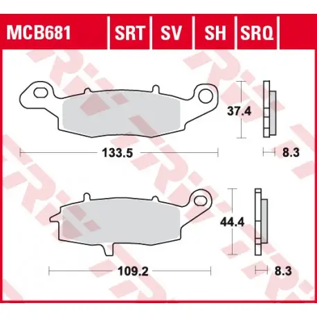 Značkový Přední brzdové destičky TRW / Lucas Suzuki SV 650 , S 1999 - 2002 směs SRQ