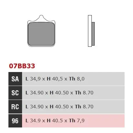 Značkový Přední brzdové destičky Brembo Bimota 1078 DB10 BIMOTARD 2012 -směs RC