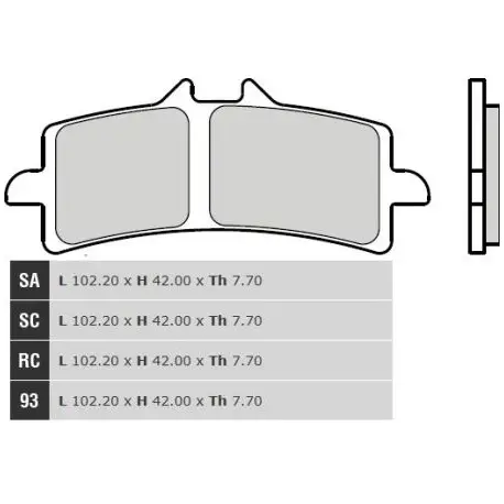 Značkový Přední brzdové destičky Brembo Aprilia 1000 RSV4 R 2010 - 2016 směs SA