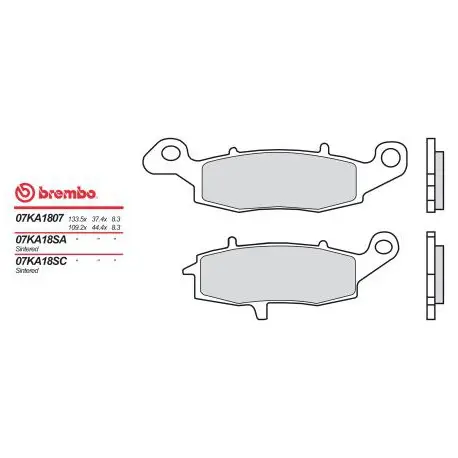Značkový Zadní brzdové destičky Brembo Kawasaki 1600 VN CLASSIC TOURER 2005 -směs 07