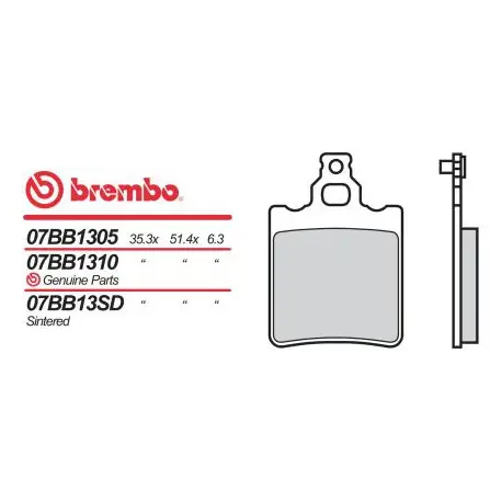 Značkový Zadní brzdové destičky Brembo Aprilia 50 TUAREG 1986 -směs SD