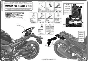 KAPPA nosič zadního kufru YAMAHA FZ8 / FAZER 8 800 10-15 ( bez plotny ) Originální