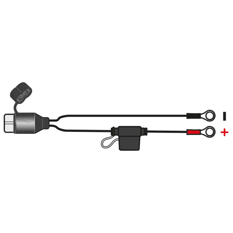 Výprodej OXFORD kabel s pojistkou pro nabíječky OXIMISER / MAXIMISER a zásuvky USB (připojuje se k baterii a koncovce např. pod sedadlem) (EL) (OF703B)
