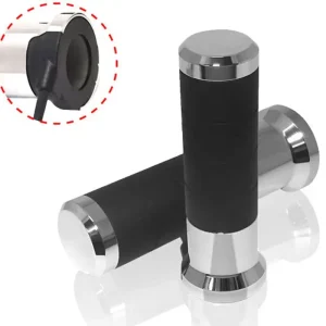 Originální KOSO gripy vyhřívané s ovladačem (22mm/25mm 7/8-1`) délka - 120mm LCD ovladač - 5 úrovní vyhřívání (EL) barva chrom