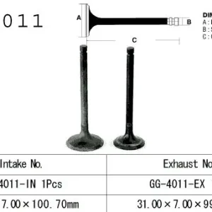 Akce VESRAH sací ventil KAWASAKI KLF/KVF 300 86-02, BJ 250 94-06, KLR 250 80-84 (1 na vozidlo) (12004-1006,12004-1123) (1 kus) vyrobeno v Japonsku