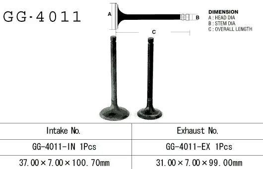 Akce VESRAH sací ventil KAWASAKI KLF/KVF 300 86-02, BJ 250 94-06, KLR 250 80-84 (1 na vozidlo) (12004-1006,12004-1123) (1 kus) vyrobeno v Japonsku