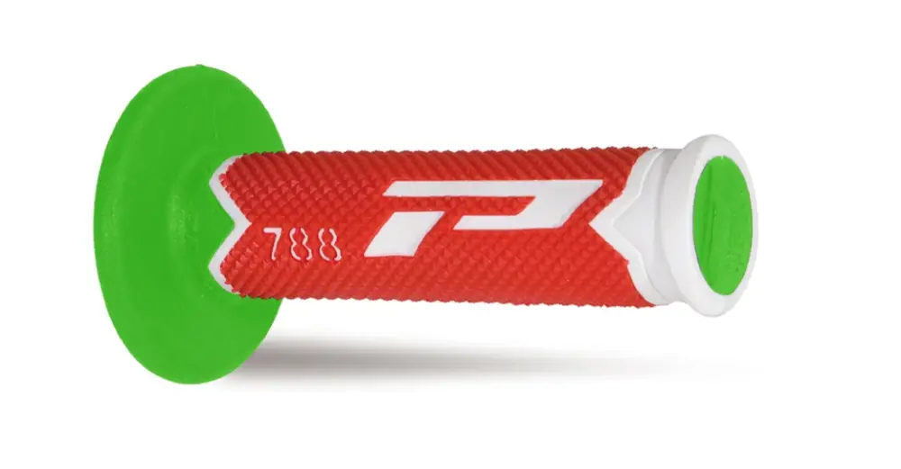 Levný PROGRIP gripy PG788 OFF ROAD (22+25mm, délka 115mm) barva bílá/červená/zelená (trojsměs) (788-290)