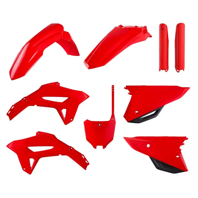 Sezónní Sleva POLISPORT kompletní sada plastů (FULL KIT) HONDA CRF 250R 22-24; CRF 450R 21-24 v sadě přední tabulka (8670700001) a kryty tlumičů (8351900003) barva červená OEM