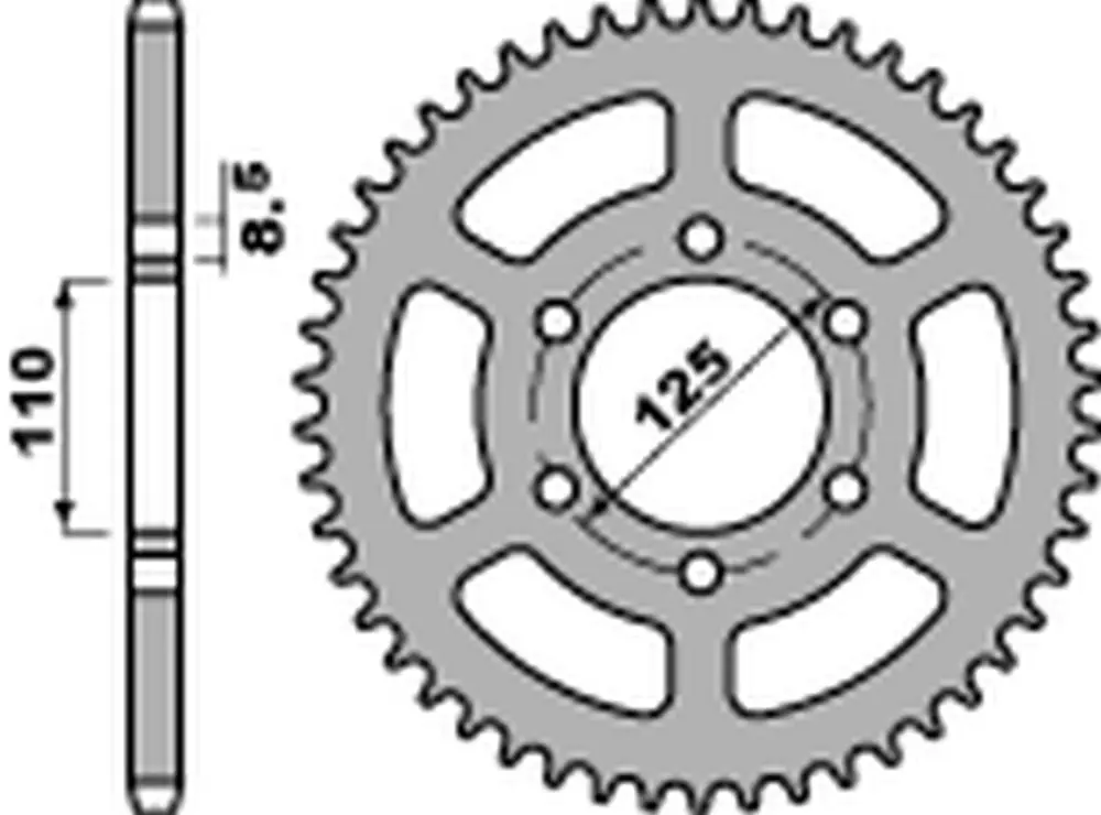 PBR řetězové kolečko zadní 1514 44 C45 (JTR13.44) (STD.+5) (MADE IN ITALY) Výhodná Nabídka