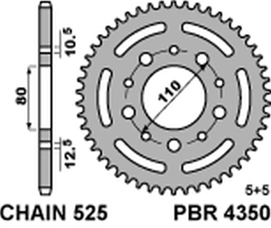 PBR rozeta 4350 43 C45 HONDA CB 500 '94-'03, CB 750 '91-'03, VT 600 SHADOW '90-'04 (JTR1332.43) (ŁAŃC. 525) (MADE IN ITALY) Poslední Šance