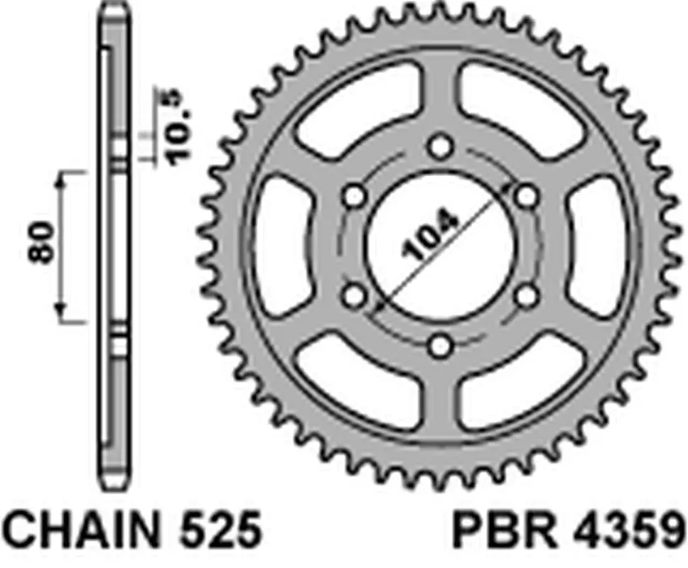 Novinka PBR rozeta 4359 44 C45 KAWASAKI ZXR 750R NINJA '96-'03, KLZ VERSYS 1000 '12-'20, Z 1000 '03-'20 (JTR1489.44) (ŁAŃC. 525) (MADE IN ITALY)