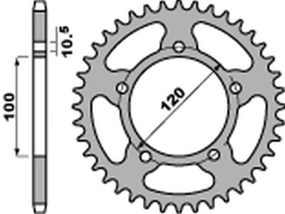 Poslední Šance PBR rozeta 4363 43 C45 APRILIA RSV 1000 MILLE R/SL/SP '98-'03, SHIVER 750 '07-'14 (JTR702.43) (ŁAŃC. 525) (MADE IN ITALY)