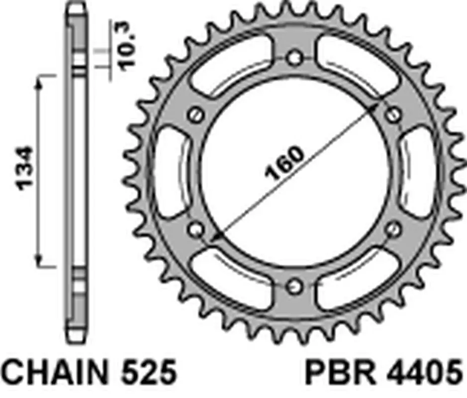 Poslední Šance PBR rozeta 4405 43 C45 HONDA CBR 600RR '03-'15, CBR 600F '01-'19, CBR 1000RR '17-'20 (JTR1307.43) (ŁAŃC. 525) = JTR1317.43 (MADE IN ITALY)