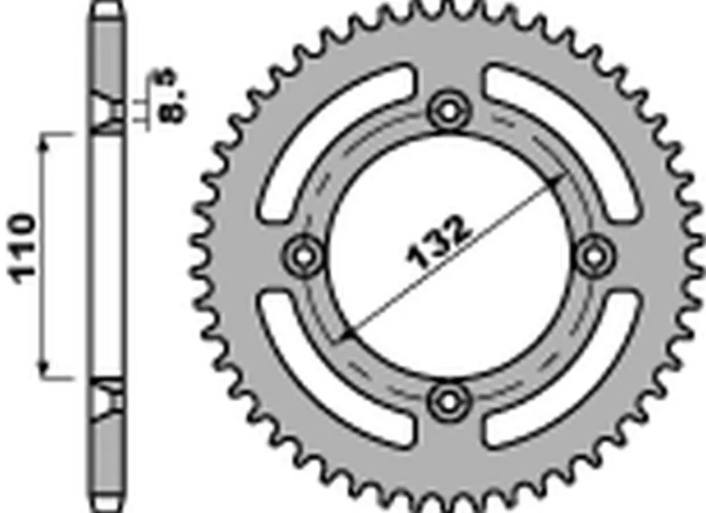PBR zadní řetězové kolo 4486 46 KTM SX 85 '04-'24, SX 105 '07-'11 (JTR895.46) (ŘETĚZ 428) (STD.-3) (MADE IN ITALY) Odeslání Ihned