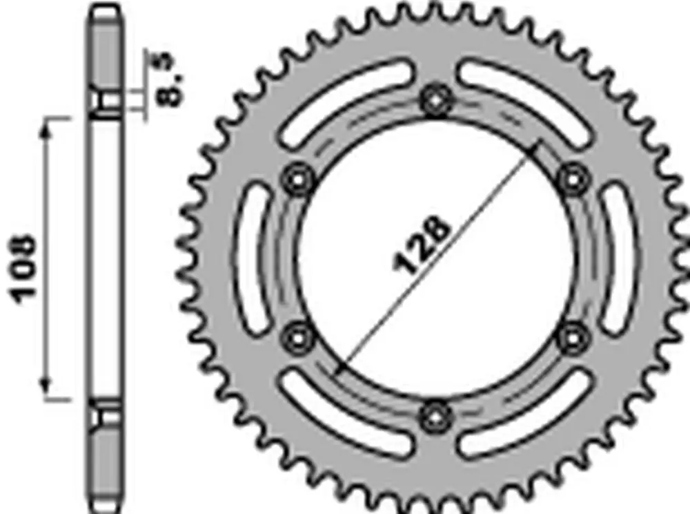 PBR zadní řetězové kolo 4488 57 F SUZUKI DRZ 125 '03-'10, KAWASAKI KLX 125 '03-'07 (ŘETĚZ 428) (JTR797.57) (STD.) (MADE IN ITALY) Cenový Hit