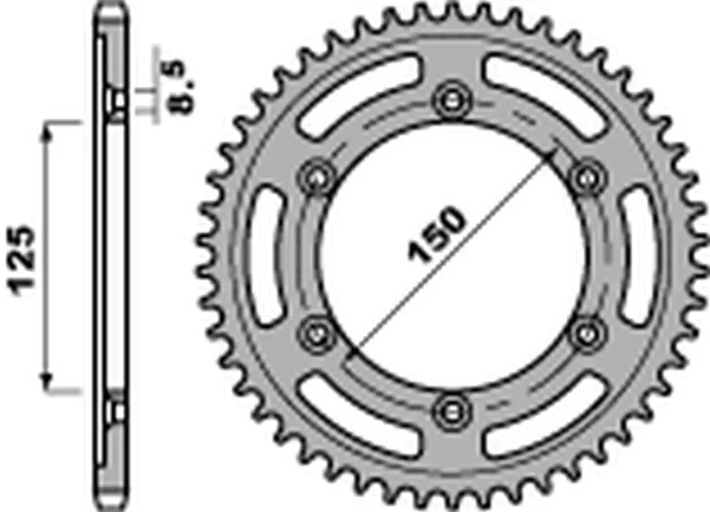 PBR zadní řetězové kolo 4507 46 C45 KTM 690 ENDURO/SM '07-'18, 790 ADV '18-'20 (JTR897.46) (ŘETĚZ 520) (MADE IN ITALY) Nová Kolekce