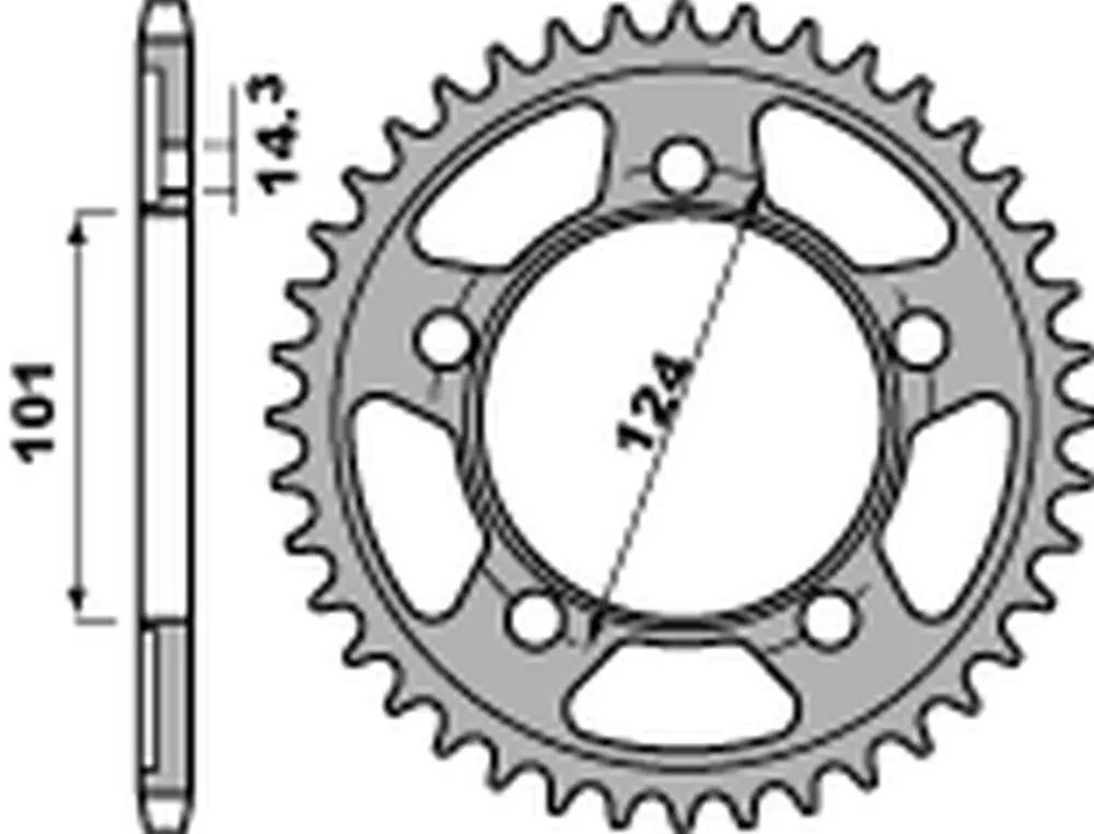 PBR zadní řetězové kolo 4508 42 C45 KTM 950/990/1190 RC8 /DUKE/ SUPERMOTO (JTR898.42) (ŘETĚZ 525) (MADE IN ITALY) Novinka
