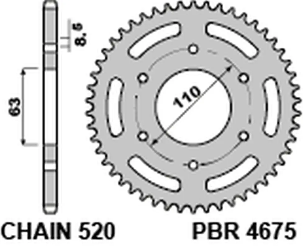 Must-Have PBR zadní řetězové kolo 4675 43 C45 KTM 125/200 DUKE '14-18, 390 DUKE/RC '13-18 (JTR890.43) (ŘETĚZ 520) (MADE IN ITALY)