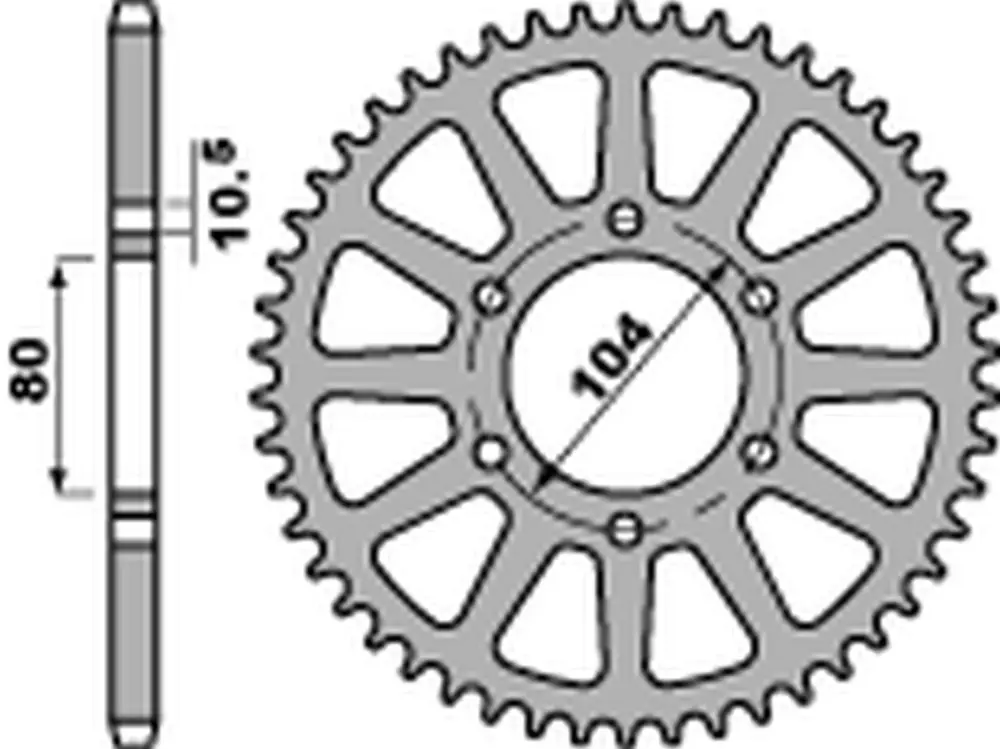 PBR zadní řetězové kolo 478 48 C45 KAWASAKI Z 1000/SX '03-'20, ZX-10R/RR '04-'20, ZX-6R '98-'20, ER-6N '06-'17, VERSYS 650 '07-'20 (JTR478.48) (ŘETĚZ 520) (MADE IN ITALY) Časově Omezené