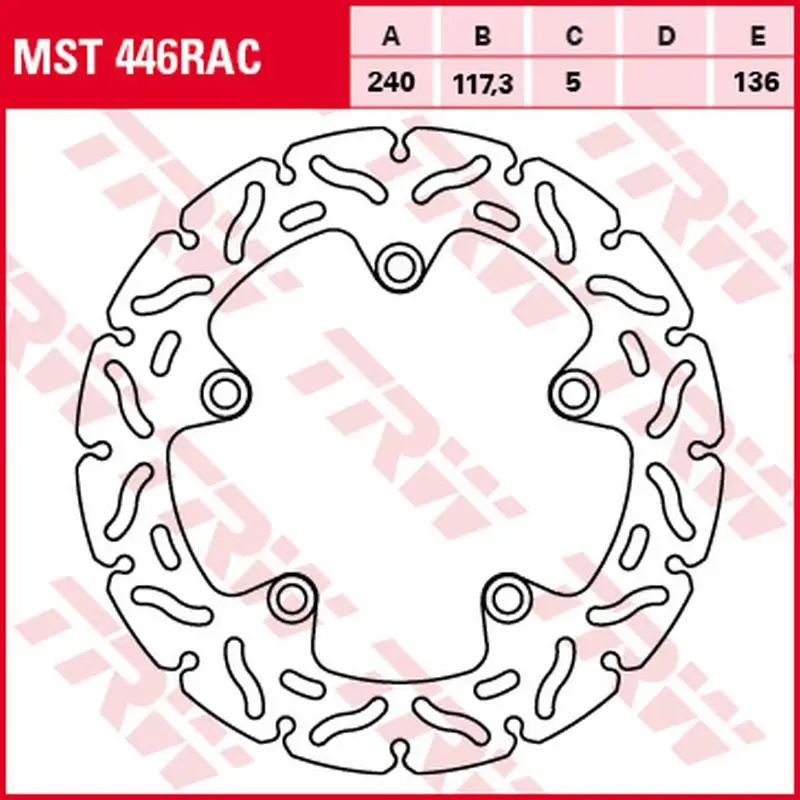 Speciální Cena TRW ZF brzdový kotouč zadní HONDA CTX 700 14-17, NC 700D/S/X/XA 12-14, NC 750D/J/S/X 14-, (240X117X5mm) WAVE